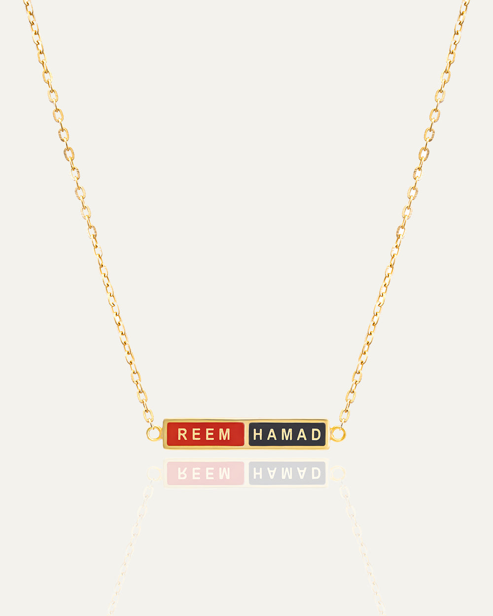 Double bar hot sale name necklace