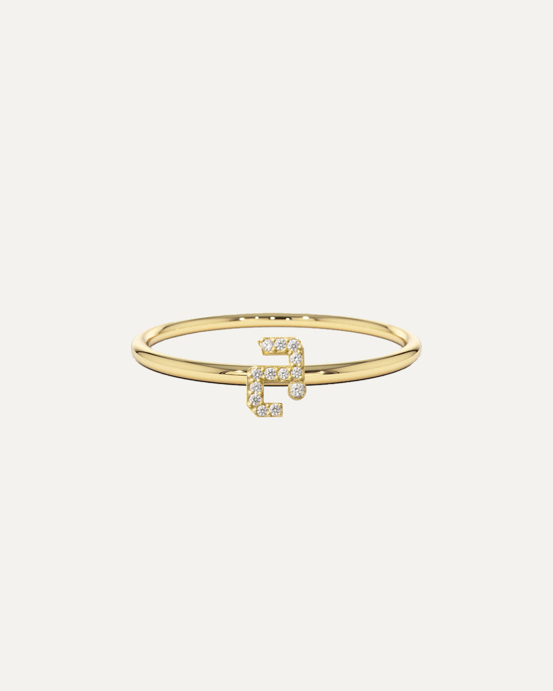 Minimalistic Diamond Arabic Initials Rings – Bellogante