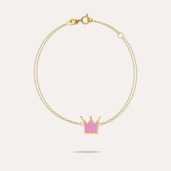 18K Gold Crown Bracelet For Kids