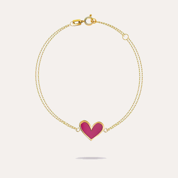 18K Gold Heart Bracelet For Kids