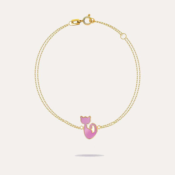 18K Gold Pink Panther Bracelet For Kids