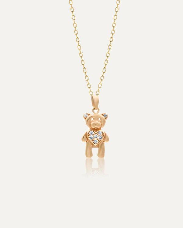 18K Gold Kids Little Bear necklace
