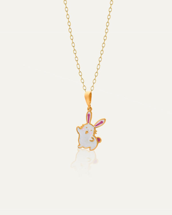 18K Gold Kids Little Bunny Necklace