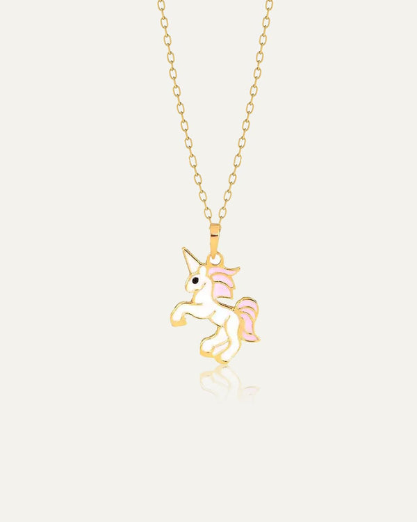 18k Gold Kids Unicorn Necklace