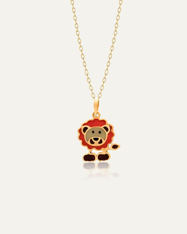 18K Gold Little Lion Kids Necklace