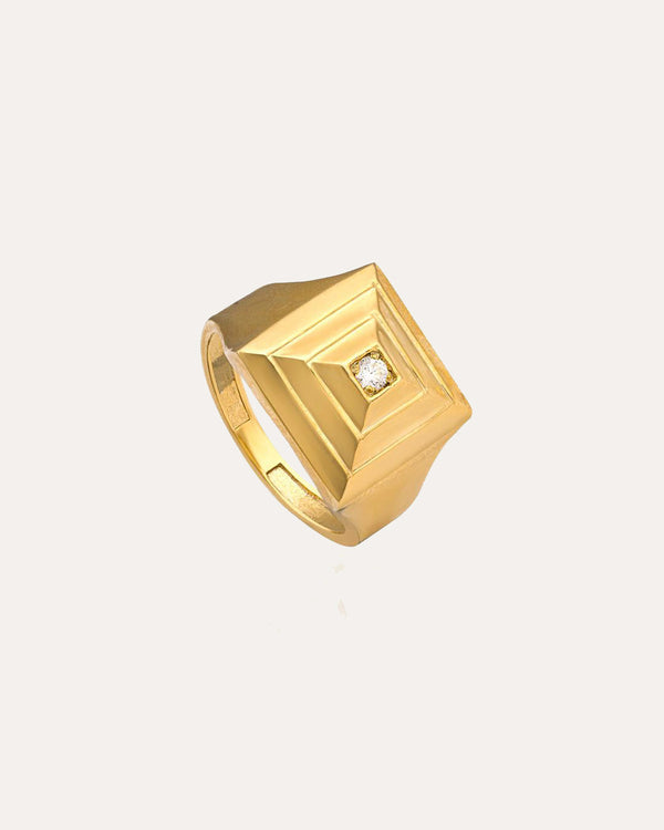 3D Cube Ring & Diamond