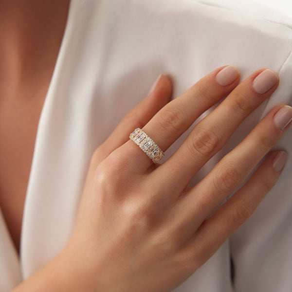 18K Gold Baguett & Diamond Ring