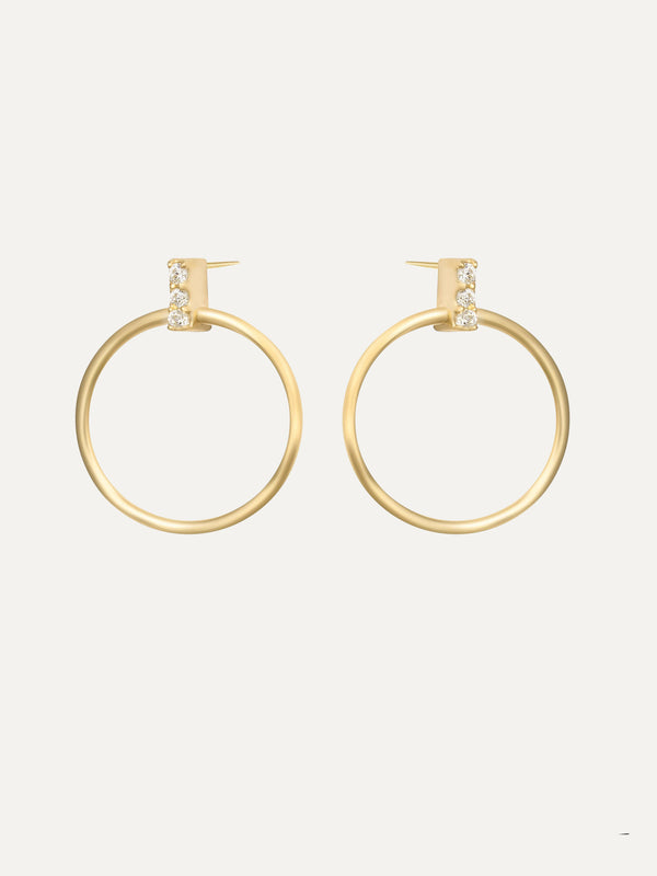 The Diamond Line Circle Earrings