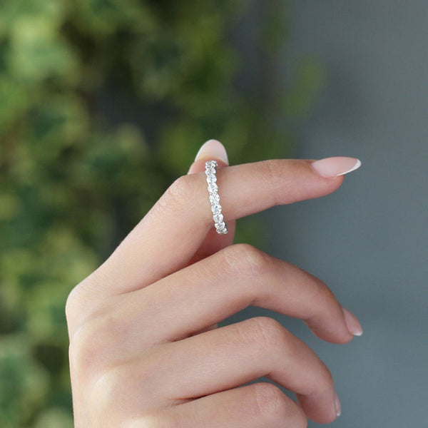 18K Gold Eternity Diamond Ring 3MM Diamonds