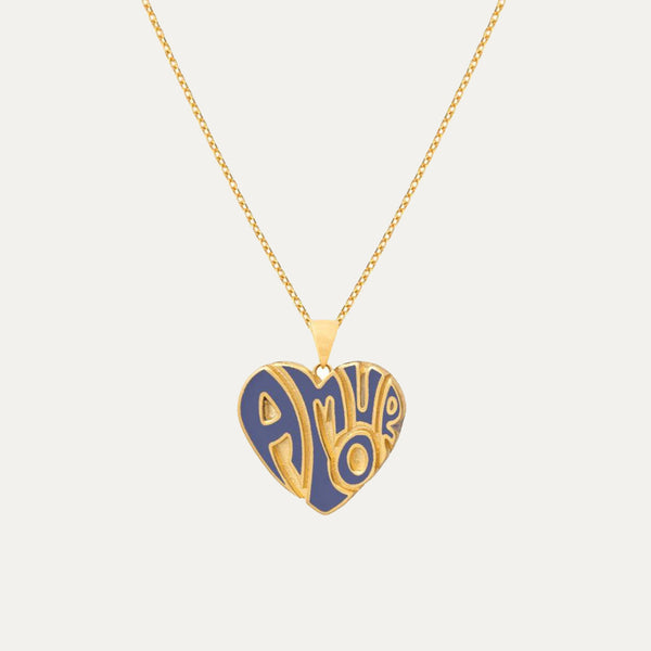 Enamel Heart Amour Necklace