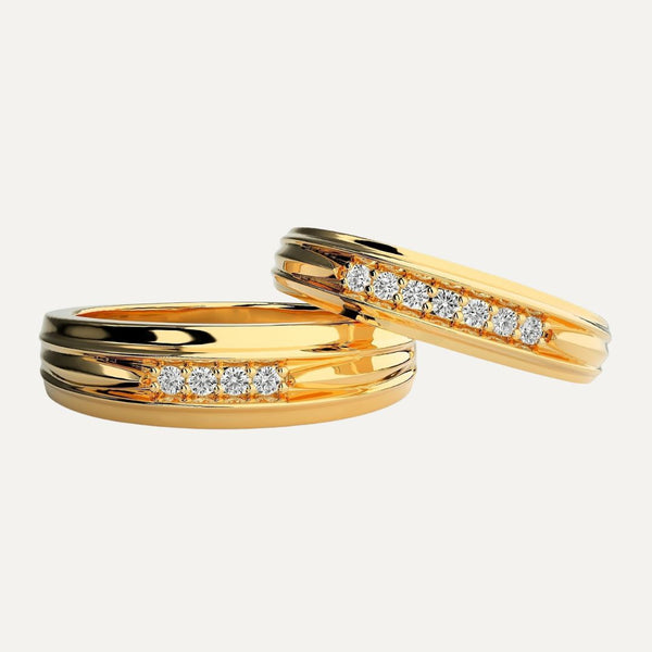 18K Gold & Diamond Couples Set Rings