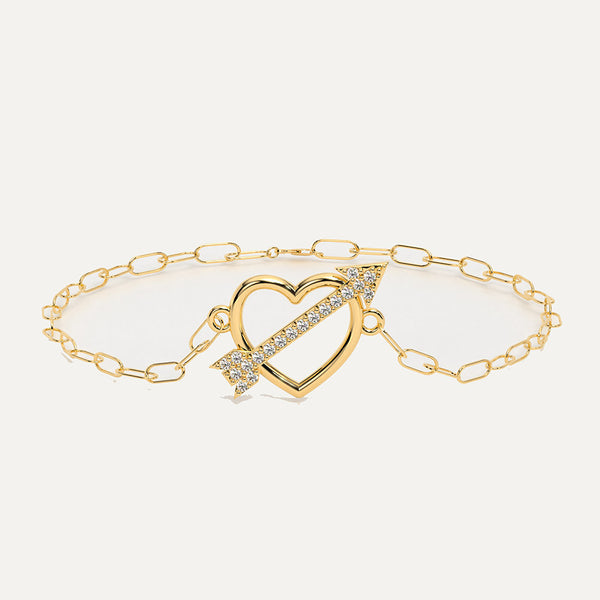 18K Gold & Diamond Heartstruck T-Lock Bracelet