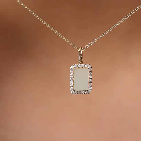 18K  Gold  Customized Square Medallion Necklace