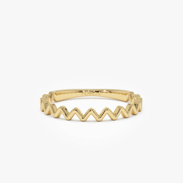 18K Gold Zig Zag Ring