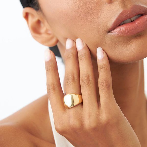 18K Gold Dome Ring