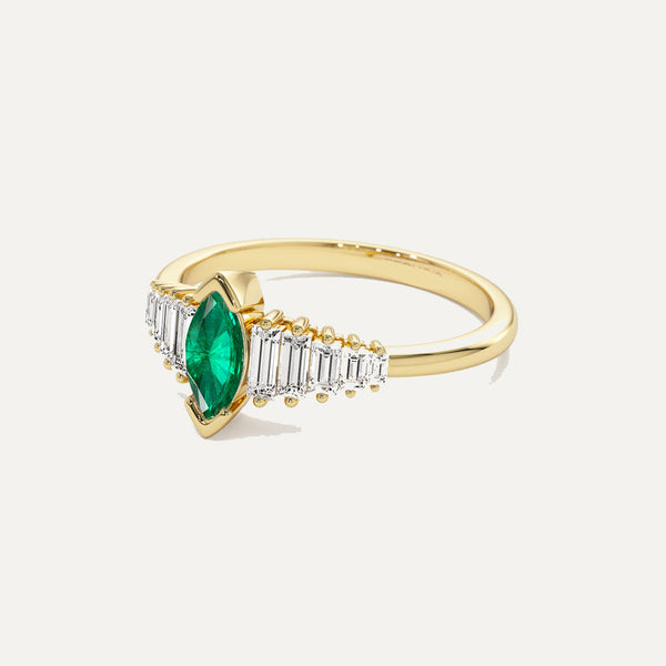 18K Gold Ultimate Emerald & Diamond RIng