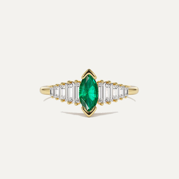 18K Gold Ultimate Emerald & Diamond RIng