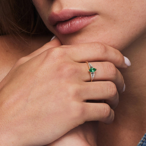 18K Gold Ultimate Emerald & Diamond RIng