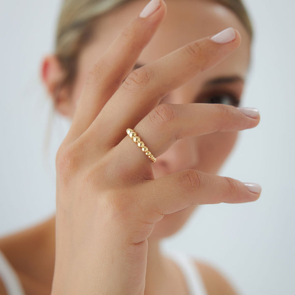 18K Gold Sphere Ring