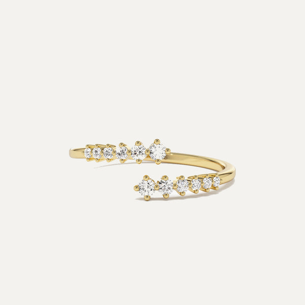 18K Gold Finger Wrapped Diamond Ring