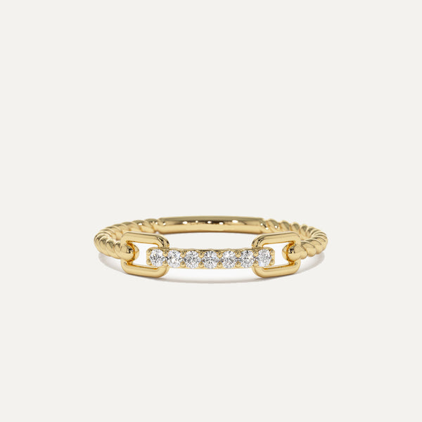 18K Gold Twisted Buckle Ring