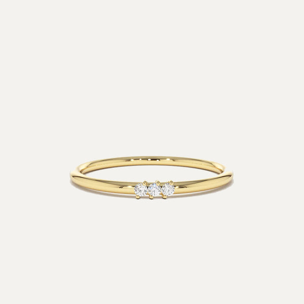 18K Gold Trinity Sparkle Ring