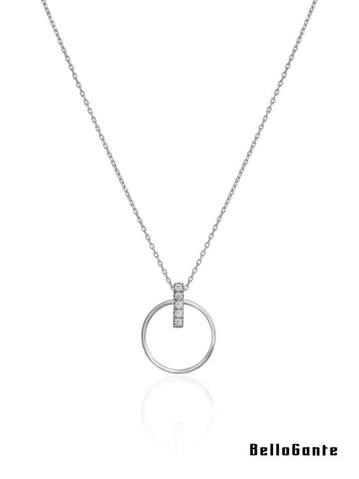 The Diamond Line Circle Necklace - BelloGante
