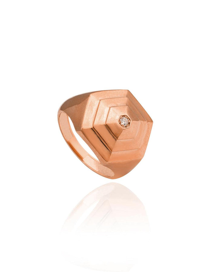 Rose Gold Hexagone Ring