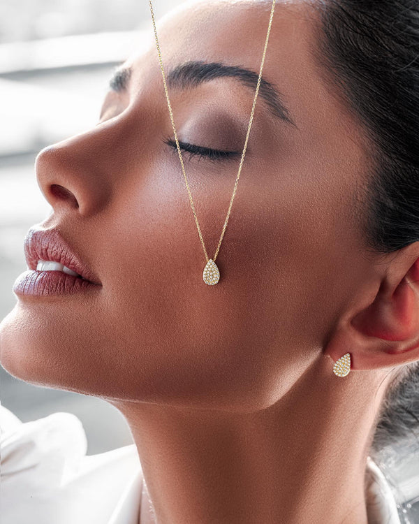 Diamond Pear Necklace - BelloGante