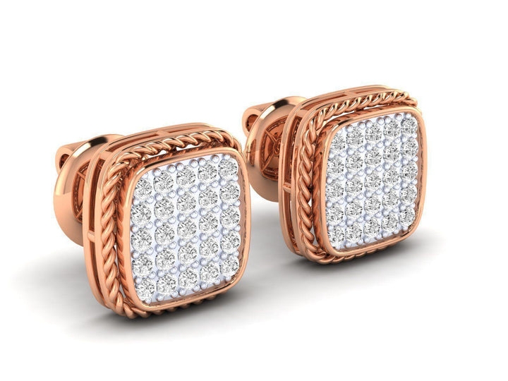 Square Diamond Studs Earrings - BelloGante