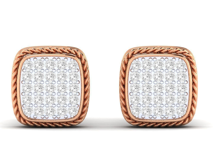 Square Diamond Studs Earrings - BelloGante