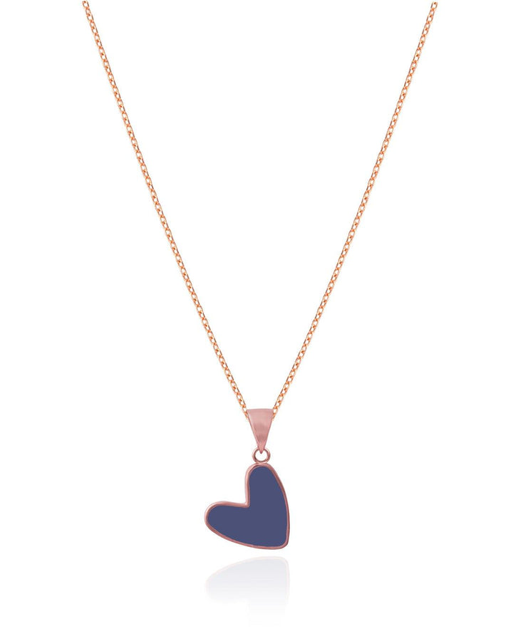Simple Enamel Heart Necklace - BelloGante