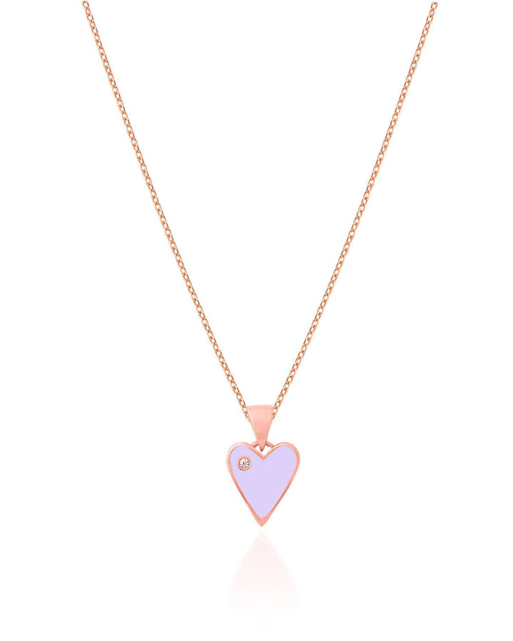 The Enamel Heart & Diamond Necklace - BelloGante