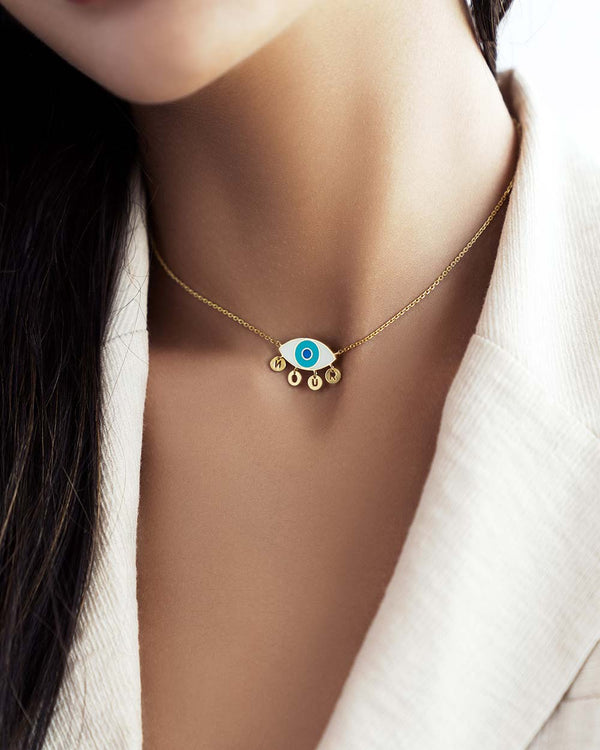 Evil Eye Name Necklace